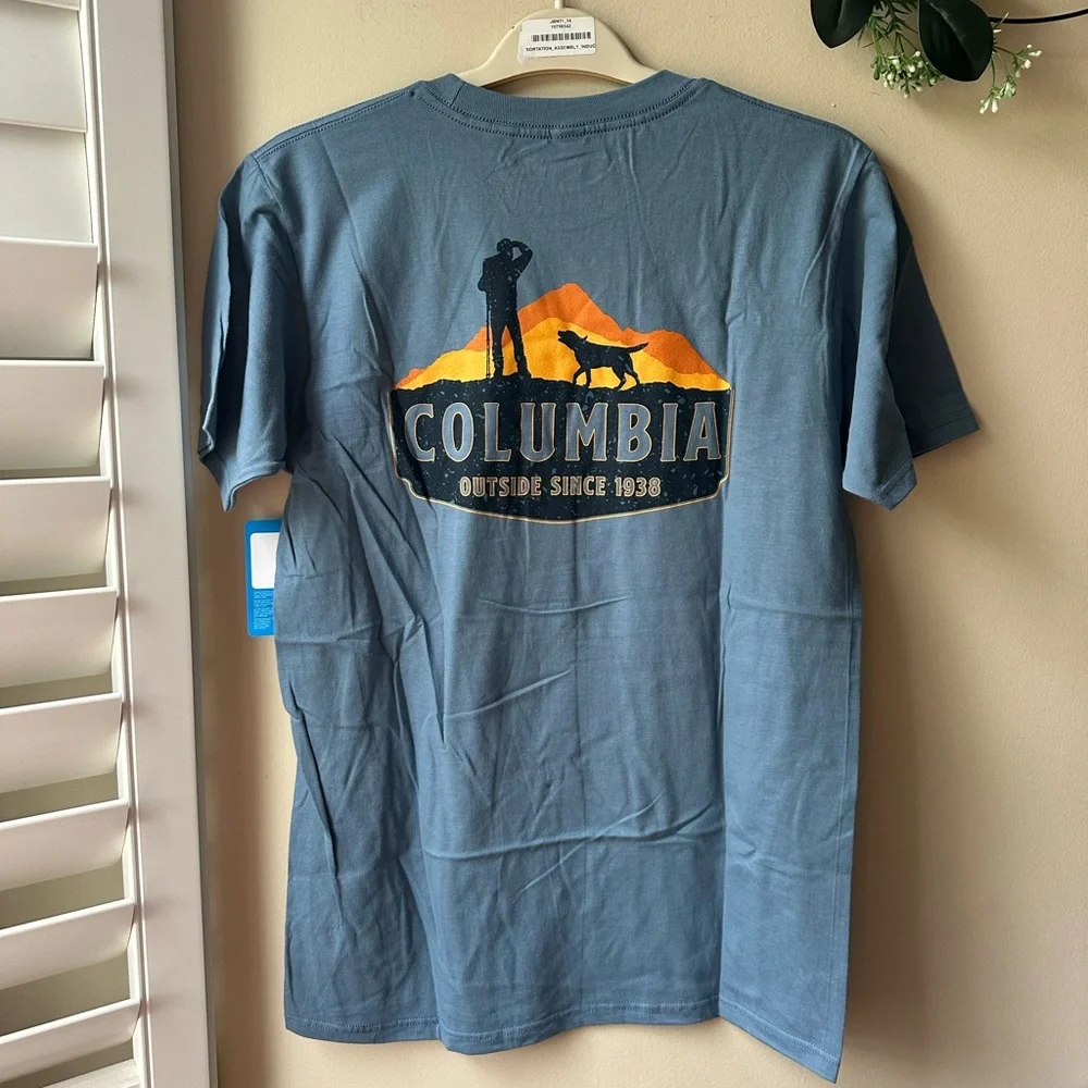 Columbia Blue T-Shirt NWT - Picture 3 of 7